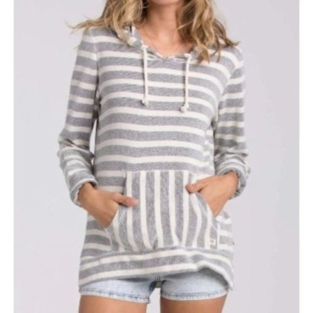 Billabong Womens Say Now Pullover Hoodie Terry Striped Size S‎ Small